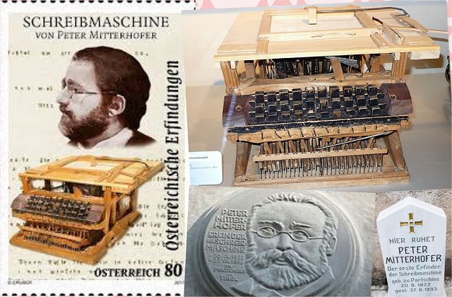 Peter Mitterhofer: El carpintero que inventó la maquina de escribir (en la imagen, uno de sus primeros modelos en madera).