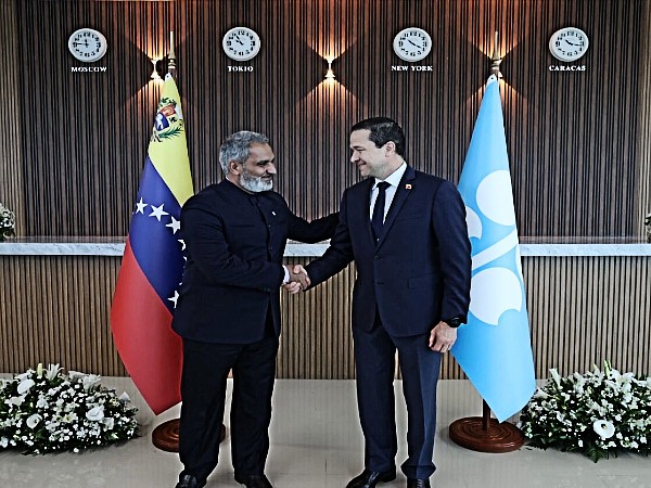 Haitham Al Ghais, secretario general de la OPEP Con Canciller Venezolano Carlos Faría.