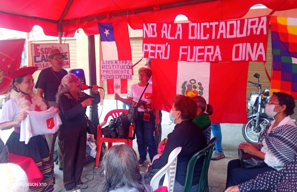 Fuera Dina Boluarte, solidaridad con el pueblo peruano, Esquina Caliente