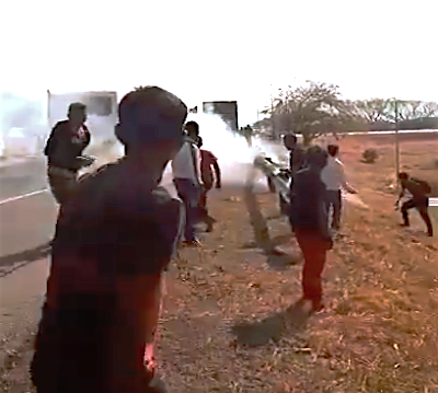 Los yukpa fueron sorprendidos con bombas lacrimógenas por efectivos policiales en alcabala de Carabobo