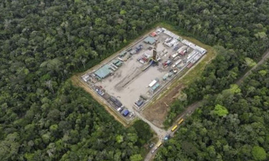 Una plataforma de la estatal petrolera Petroecuador en una zona del parque Yasuní, una reserva de biodiversidad en la Amazonia ecuatoriana, en una imagen de junio de 2023