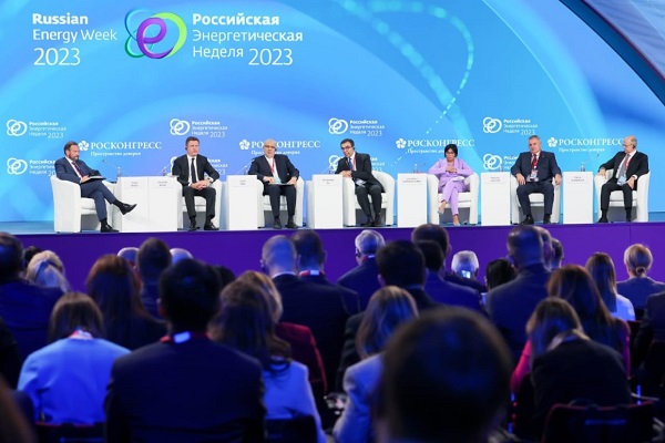 Vicepresidenta Ejecutiva de la República, Delcy Rodríguez, el 12 de octubre de 2023, en el Foro Semana de la Energía Rusa “Mercado Mundial del Petróleo y del Gas”, realizado en Moscú.