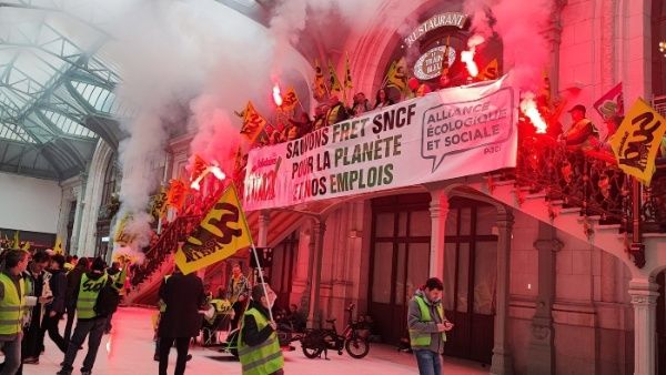 Huelga de trabajadores ferroviarios en Francia